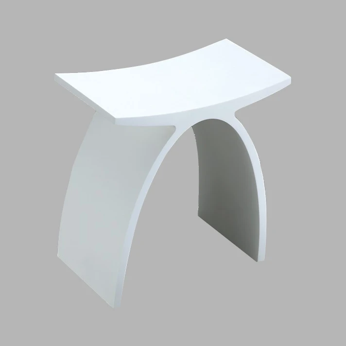 Custom Design Shower Stool Artificial Stone Acrylic Solid Surface Bathroom Stool