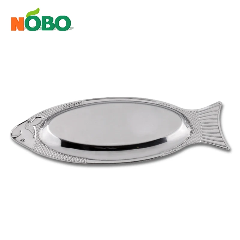 Fish Shape Magnetic Stainless Steel Serving Tray Dinner Plate