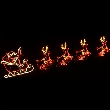 2d Outdoor Christmas Light Display Animated Flying Santa And Reindeer