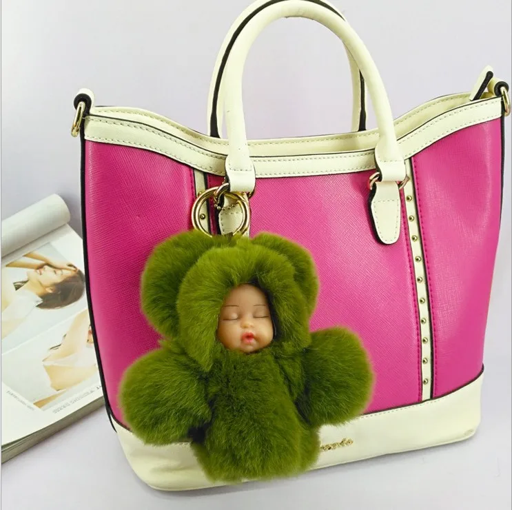 Модный брелок для ключей Yongze из 100% натурального кроличьего меха, детский сувенир из меха сна, изготовленный на заказ брелок, производители в Китае