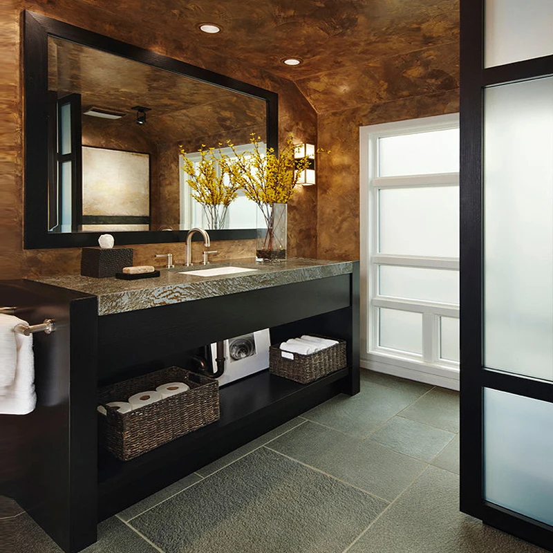 Австралийский шкаф для ванной комнаты из массива дерева с умным сенсорным зеркалом