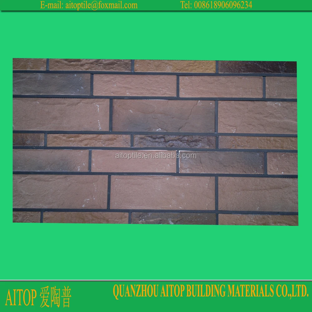 Оптовая продажа 60x240 мм облицовочная плитка для фасада виллы наружная глиняная кирпичная влажная