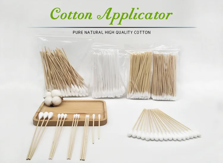 Medical Cotton Tipped Applicator 100pcs 6'' Length Cotton Swabs