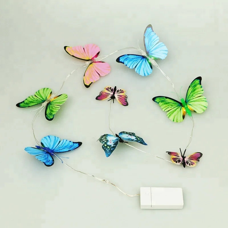 Rechargeable Battery Operated LED butterfly String Lights for Home Decor