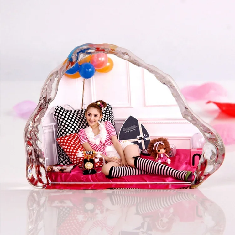 Пользовательский K9 кристалл Iceberg torphy гравировка Свадебная фоторамка для сувенирного