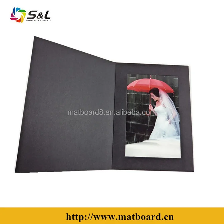 4x6 5x7 8x10 8x12 A4 Matboard Linen Paper Photo Frame Holder with Paper Slip Elegant Photo Folders