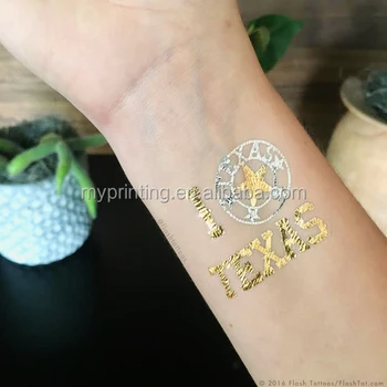 I Star Texas gold silver tattoo,Kiss Print xo Gold tattoo,Mustachio gold black tattoo