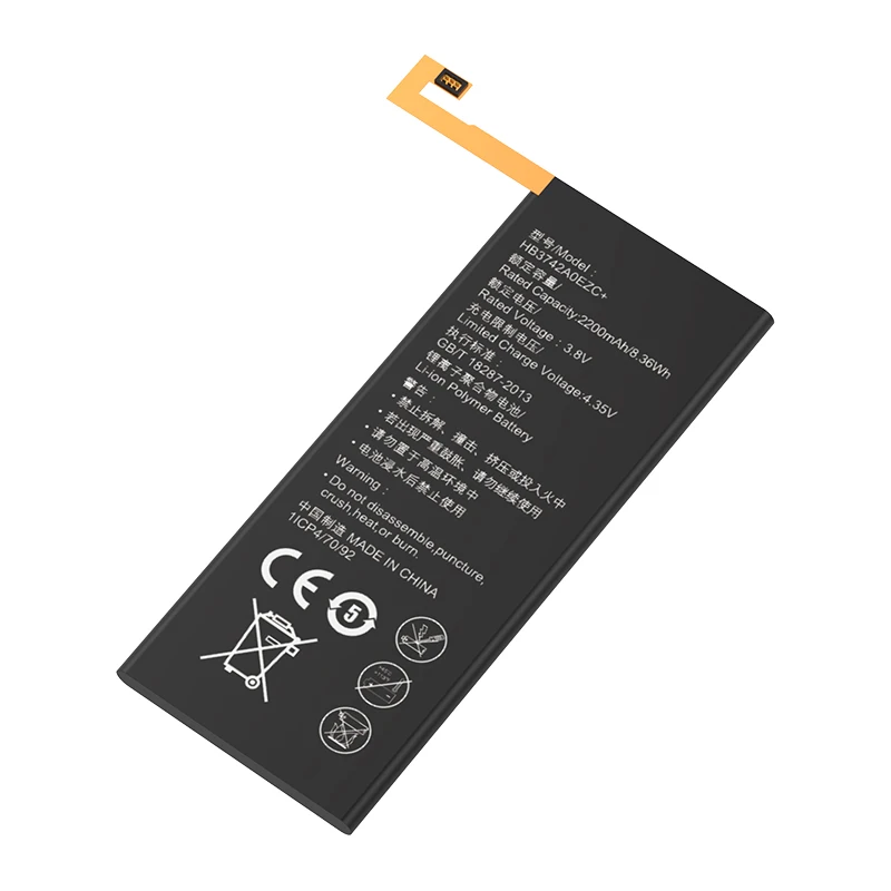 Заводская оптовая продажа полимерный литий-ионный аккумулятор 2200 мАч gb t18287 перезаряжаемая батарея для мобильного телефона huawei p8