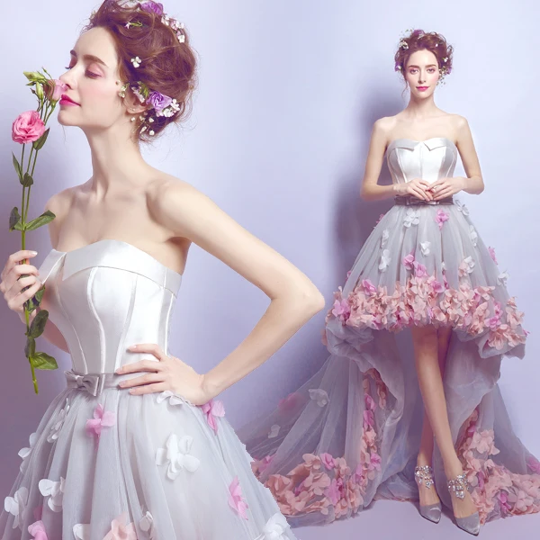 Розовые свадебные платья короткие