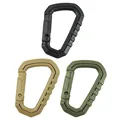 4Pcs Lot D Shape 200LB Mountaineering Buckle Snap Clip Plastic Steel Climbing Carabiner Hanging Keychain Hook