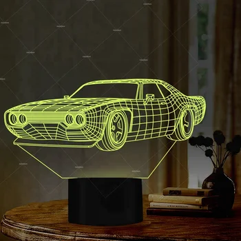 FS-3301 new product ideas 2021 car promotional gifts Birthday 3d Night Light Car Gift Items for Men
