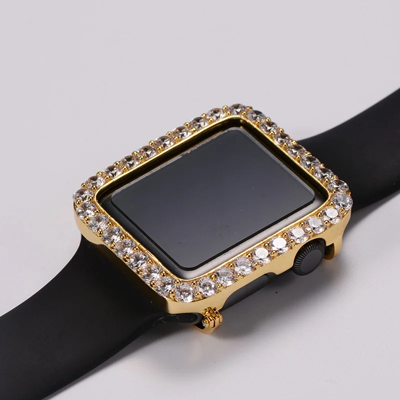
Серия 1/2/3 38 мм 42 мм льдом часы с бриллиантами чехол для Apple 