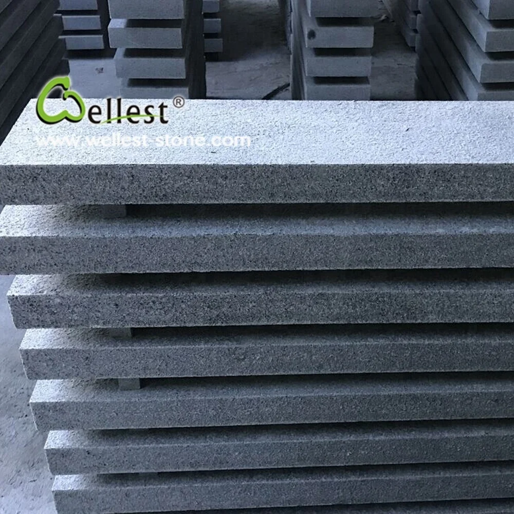 G654 темно-серый гранит огненная стена камни с прямым