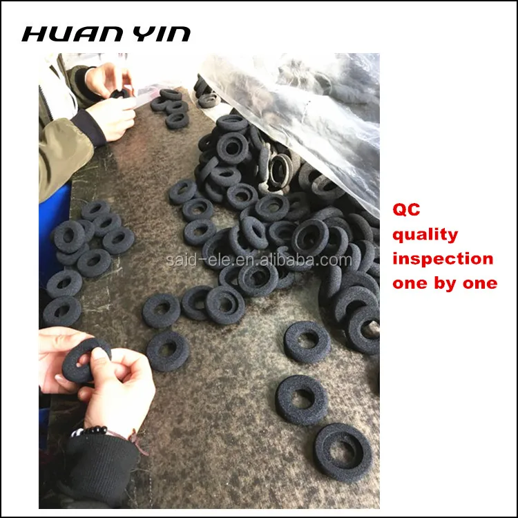 56mm Replacement Doughnut Foam Ear Cushion Black Shinning Sponge Ear