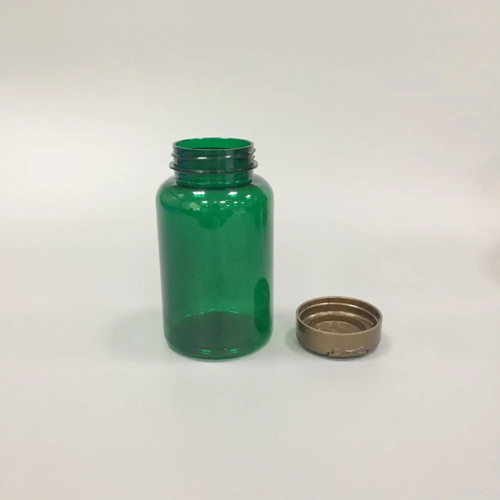 250ml Green PET Plastic Nutraceutical Vitamin Supplement Bottle