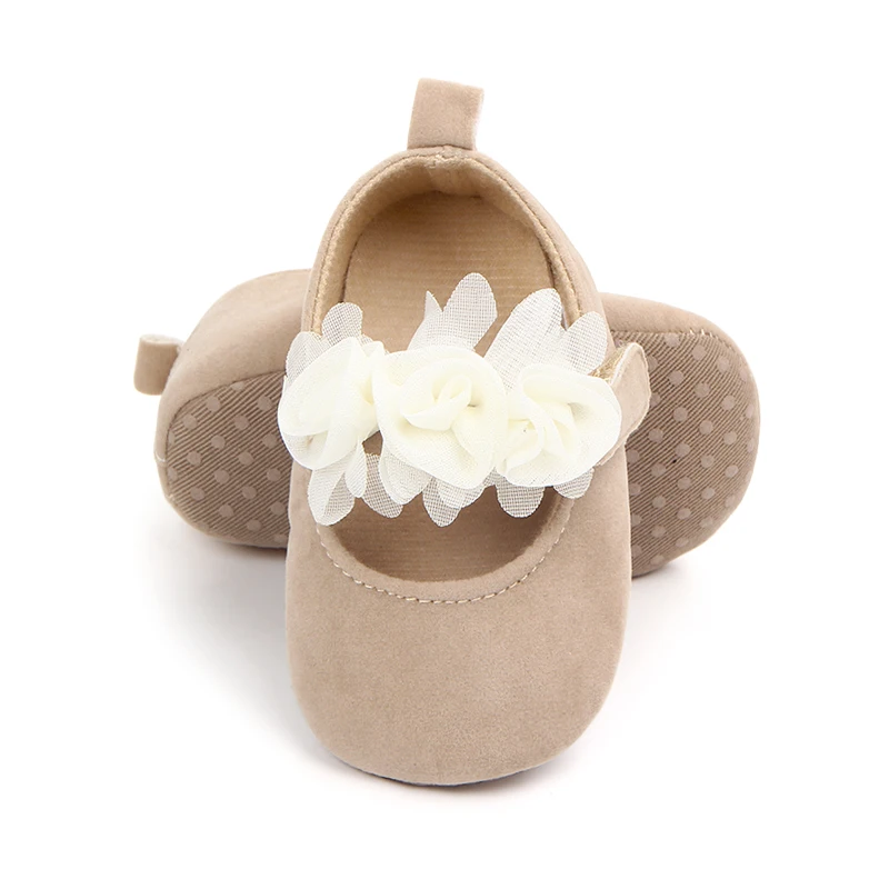 Wholesale Cheap Baby Girls Soft Sole Floral Mary Jane Flats Infant Princess Prewalkers Toddler Wedding Dress Shoes supplier