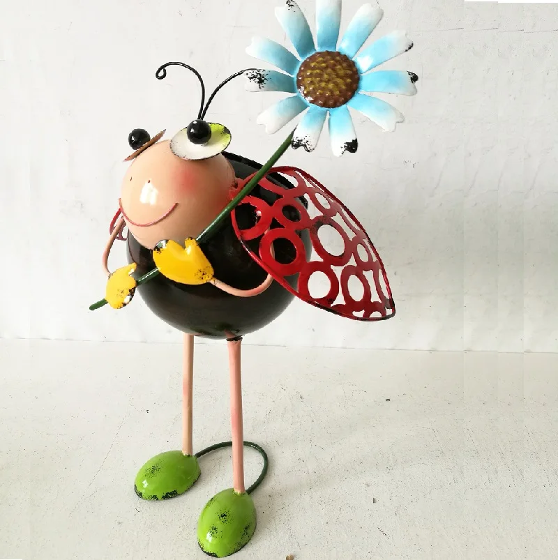 Metal Crafts Home and  metal bee with planter iron bee sample color