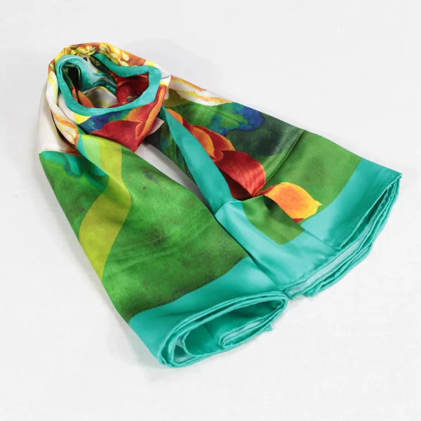 Оптовая продажа китайский квадратный атласный шелковый шарф с цифровой