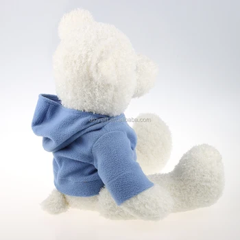 Miniサイズシロクマぬいぐるみぬいぐるみ極性白クマの摩耗青服