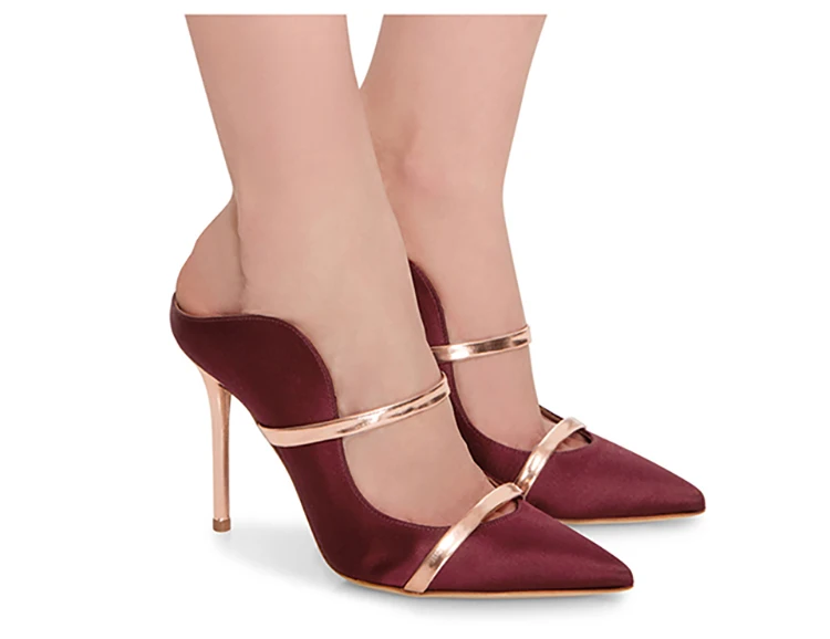 
Туфли-лодочки для девочек, европейский стиль, женские сексуальные туфли на высоком каблуке-шпильке со шнуровкой и заклепками 