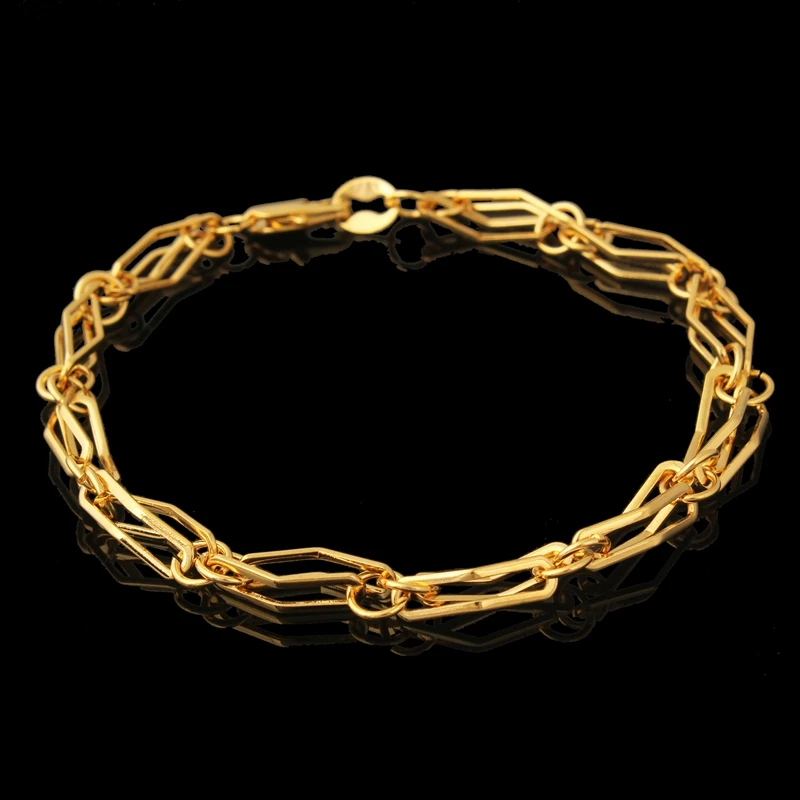 New Style Pure Gold Color Bangle Bracelets For Girls Women,Original 24K  Gold Plated Flower Charms Bracelet Jewelry - AliExpress