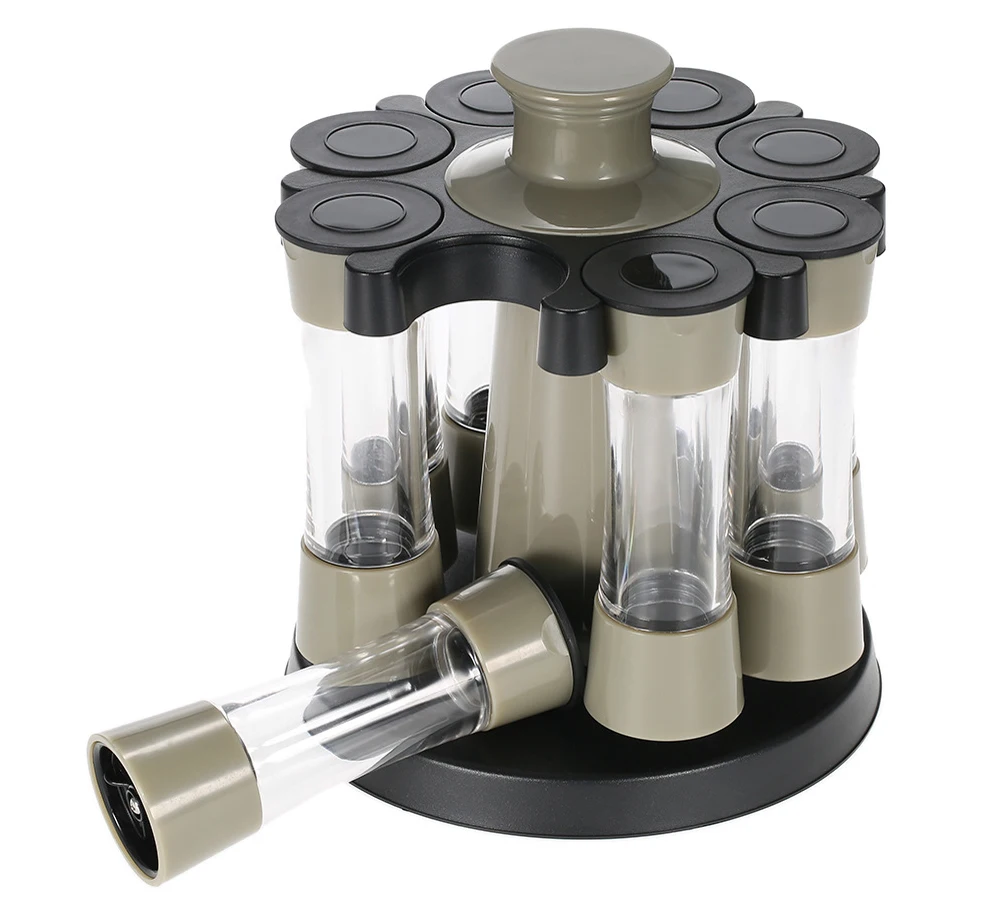 Лидер продаж 2021, 8 шт., вращающаяся стойка для бутылок для специй с подставкой, вращающаяся стойка для бутылок для специй, Набор банок для приправ