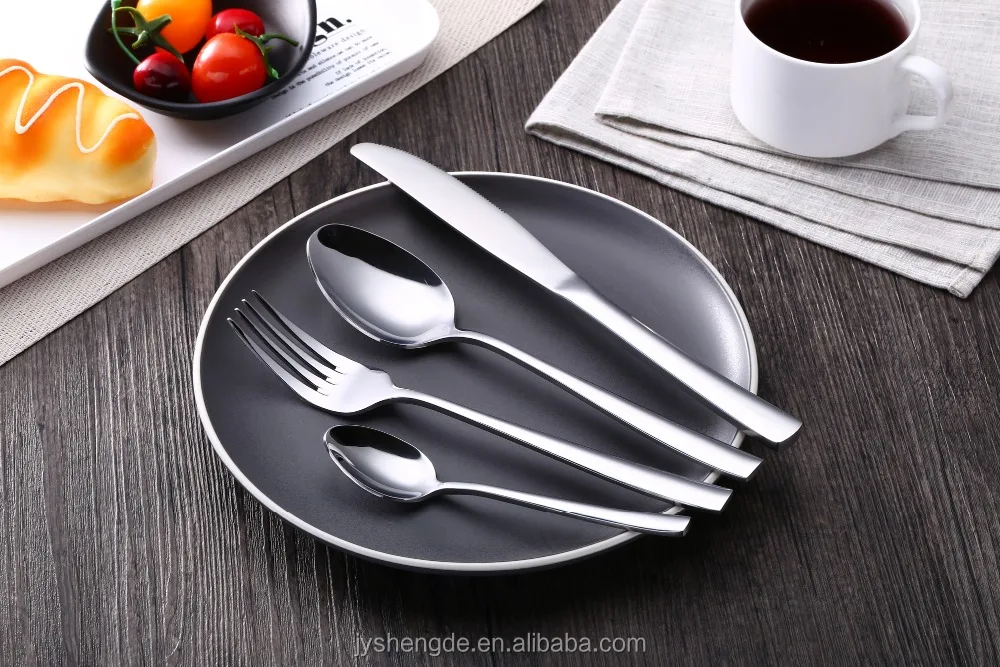 16/24  Pcs Luxury Silverware Stainless Steel Cutlery Set Silver Flatware for Restaurant Hotel