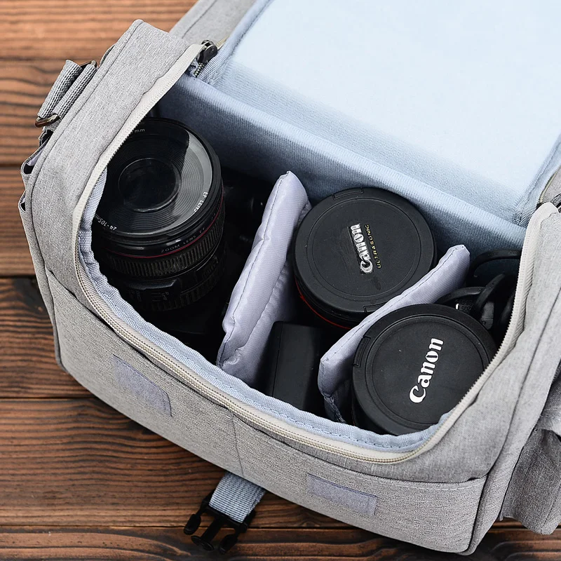 
Сумка для камеры DSLR, модная сумка через плечо из полиэстера, водонепроницаемый чехол для камеры для фотосъемки, сумка для профессионального путешествия и фотосъемки 