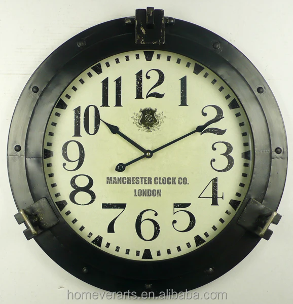 Antique Black Metal Porthole Wall Clock - Buy Hublot Horloge Murale Product  on Alibaba.com