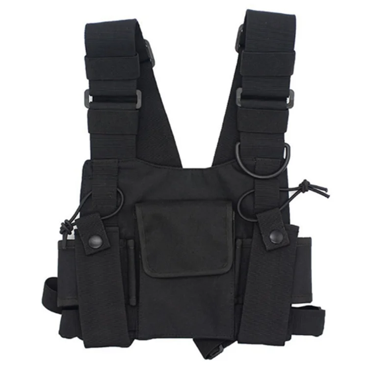Yudanny Universal Radio Chest Harness Bag Unisex Chest Front Pouch Pocket Multipurpose Vest Rig for Two Way Walkie Talkie for Men & Women Ship from UK 