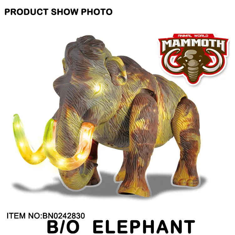 JK TOYS Plastic Battery Operated Mammoth Toy With Music and Lighting Ivory