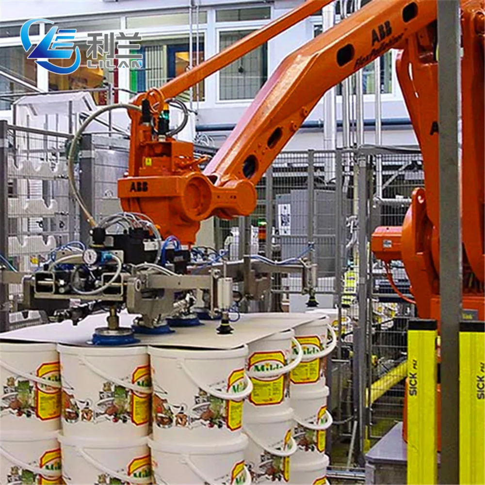 Full Automatic Robot Palletizer System for Cartons Bags Barrels Palletizing Machine