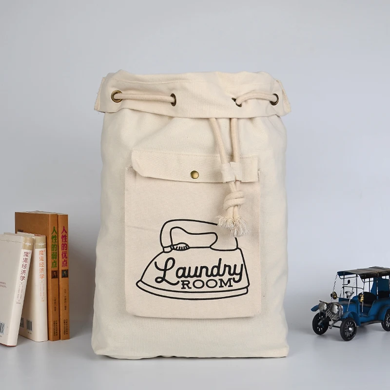 Custom Laundry Bag Eco Friendly Canvas Cheap Manufacturer 100% Cotton Canvas Cotton Laundry Bag