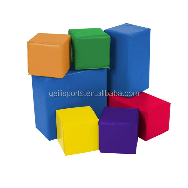 PVC cover kids indoor soft play foam sponge cube building blocks