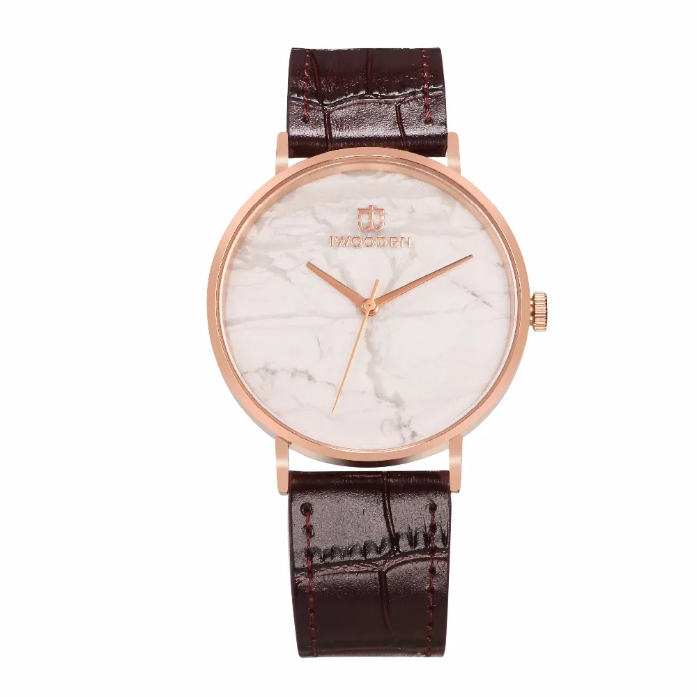 Wholesale Slim Quartz Watch Marble Stone Dial Stainless Steel Case Waterproof Wrist Watch Men