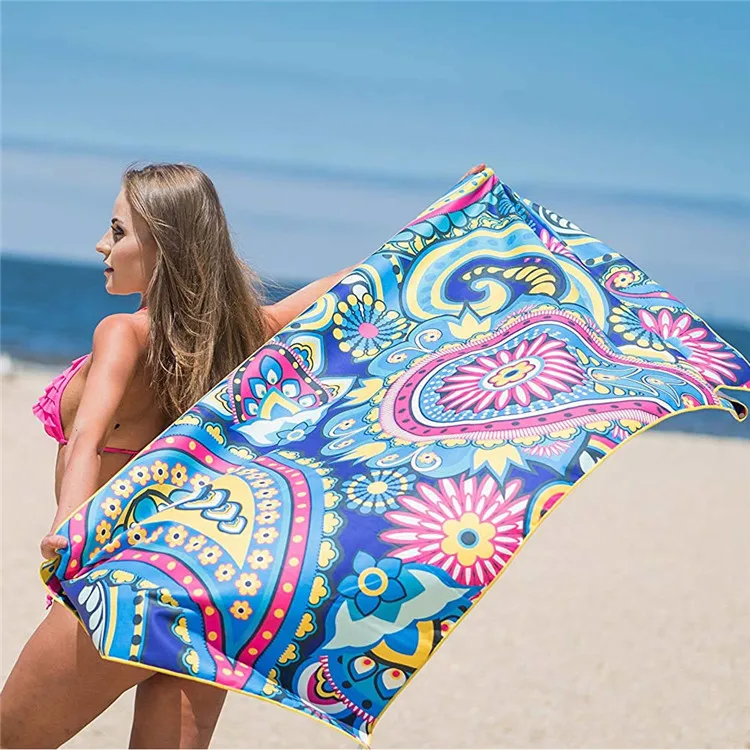 Customer Yoga Towel Sand free Gym Swim Backpacking Hiking and Camping for Travel Microfiber Beach Towel