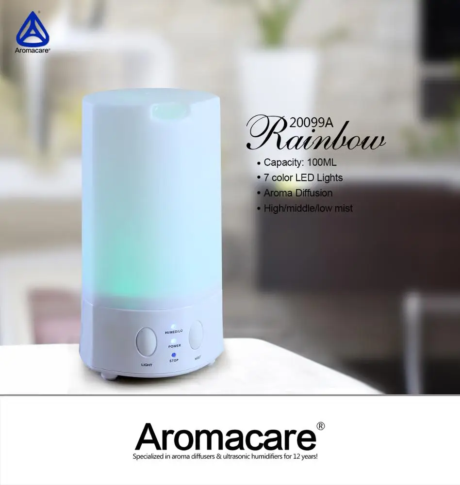 Thailand 100ml Home Electric Ultrasonic Essential Air Oil Fragrance Aroma Office Base Led Diffuser Made in Usa