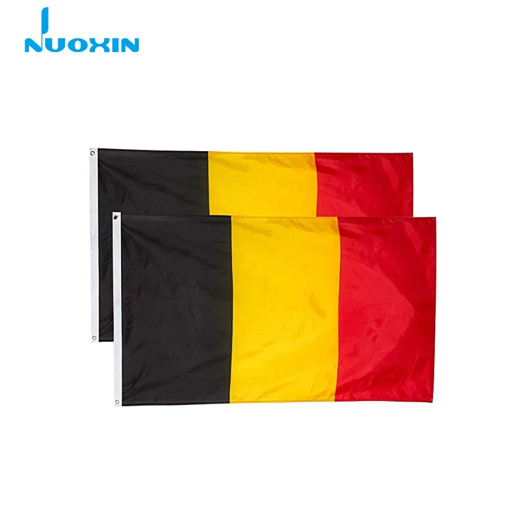 Belgien Flagge 90x150 Cm - Schwarz-Gelb-Rot, Polyester, Mit Ösen, Wasserfest