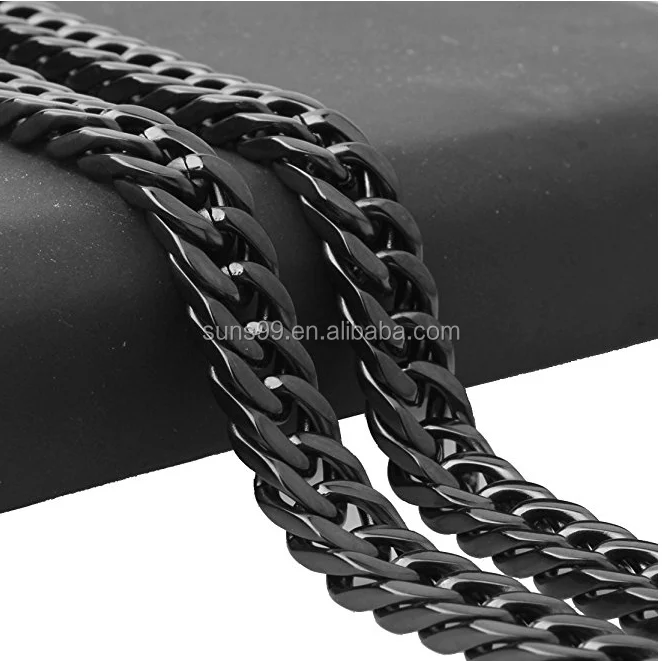 Black Pvd Stainless Steel Necklace Men 