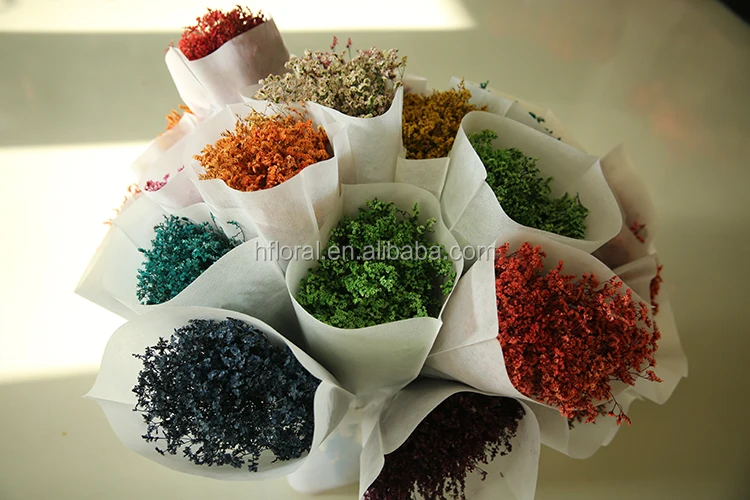 Handmade Preserved Limonium Dried Flower Garland-Natural Flower Decorative Arrangement for Mother's Day Wedding Easter