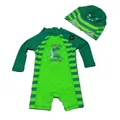 Anti UV Long Sleeve Swimwear Kids Animal Print Kid Boys Swim Suit Zipper Jumpsuits High Quality