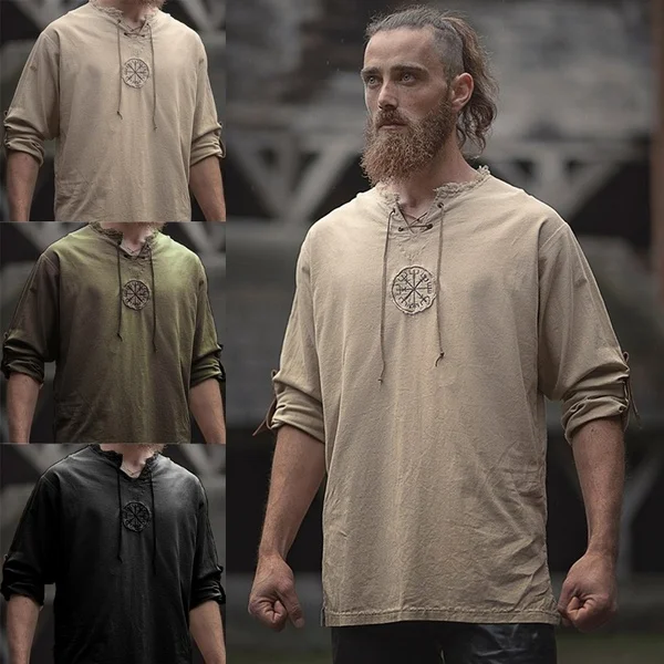 Minimer opnå i stedet Coldker Medieval Men's Old-fashioned Tops Vintage Linen Shirt Ancient Viking  Embroidery Retro Cosplay Costume Plus Size - Buy Mens Shirts,4xl Plus Size  Costumes,Shirt Product on Alibaba.com