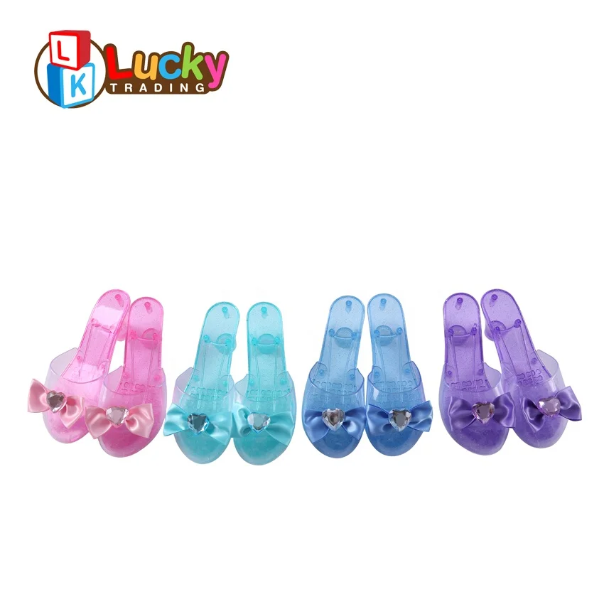 
little girl dress up princess play shoes plastic toy high heels for kids 