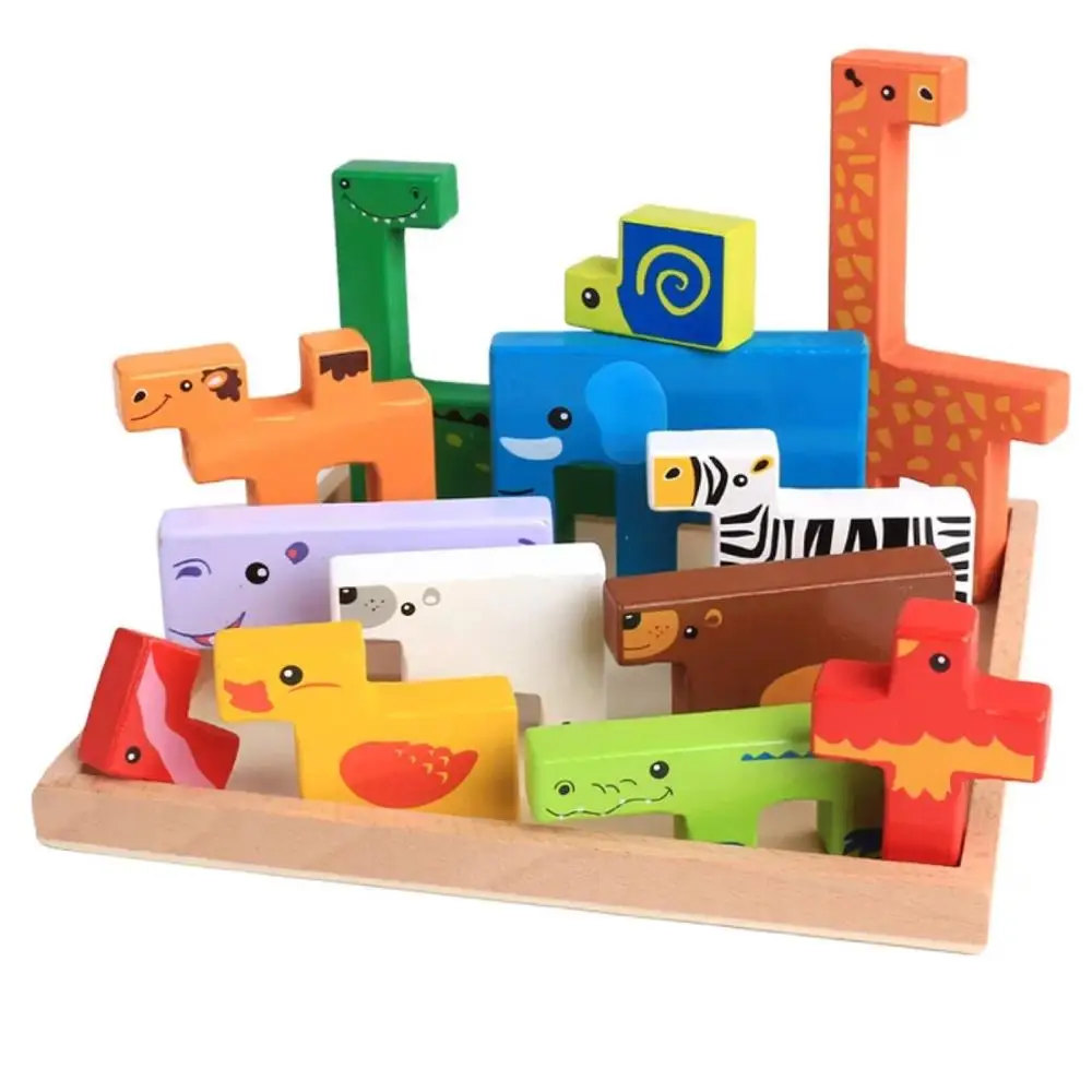 kids tangram shape wooden puzzle toy kid early hand grasp
