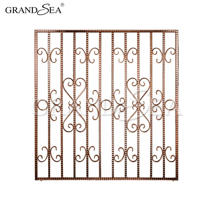 Modern Type Rust Proof Wrought Iron Window Grill Design