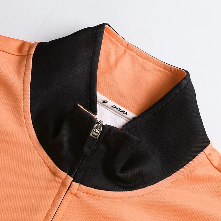 Slim Fit Orange Custom Design Sublimated Training Uniforms Tracksuits Plain Sets Soccer Jersey Outdoor Tracksuit