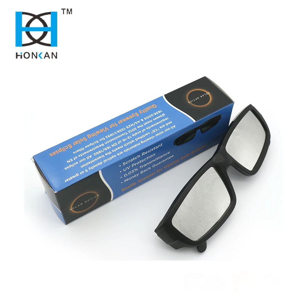 Protect eyes plastic solar eclipse glasses