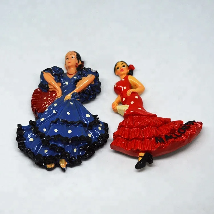 Flamenco Dancer Resin Fridge Magnet Espana Dancer Refrigerator Magnet