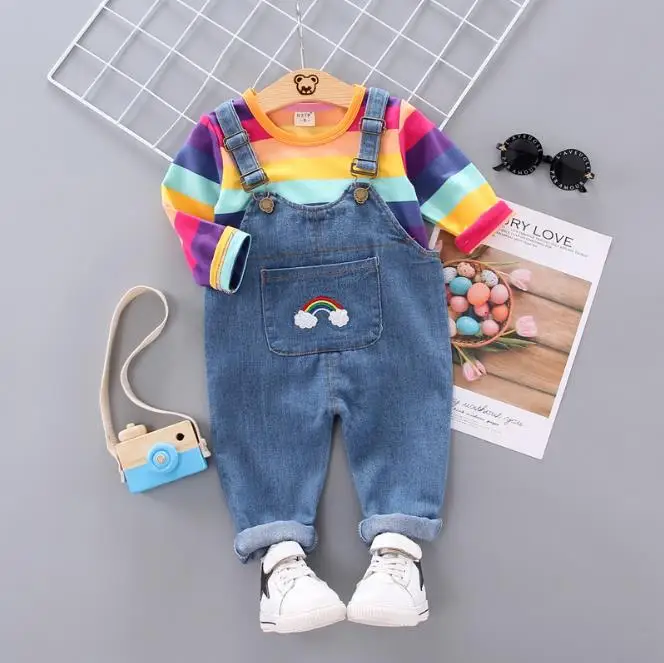 2019 New Rainbow Long-sleeved Denim 