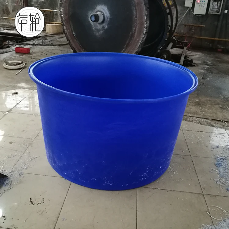 1000Liter Roto-Molded Durable Food Grade Blue Color Plastic Shrimp Fish Farm Tank for
